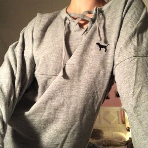PINK Big Gray Pullover